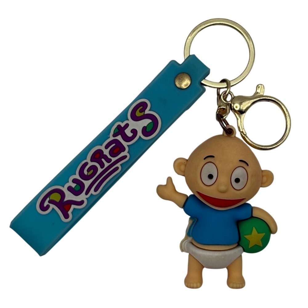 Rugrats Tommy Pickles 3D Silicone Keychain Nickelodeon Cartoon Bag Charm Keyring
